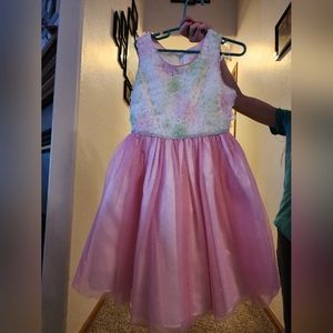 Sequin tulle embroidery sleeveless dress